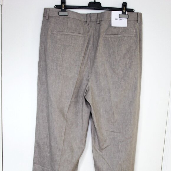 BNWT SS25 LES DEUX REECE PLEATED SLUB SUIT PANTS 34 - Picture 3 of 13